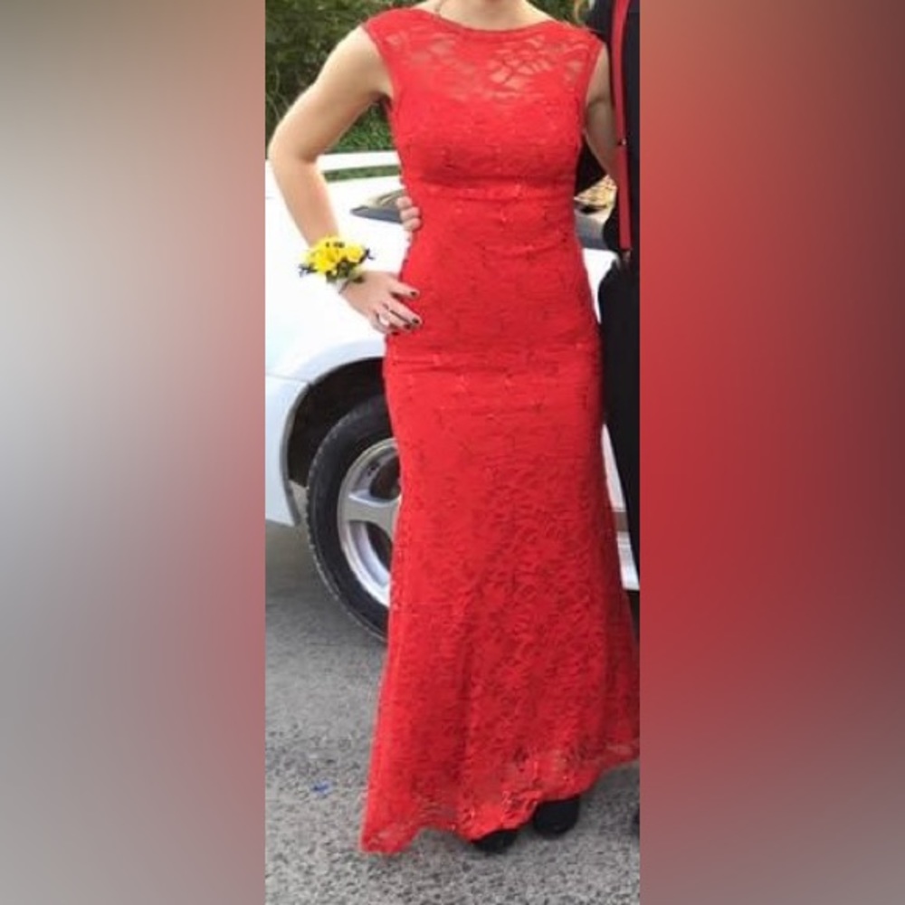Red Sequence Prom Dress